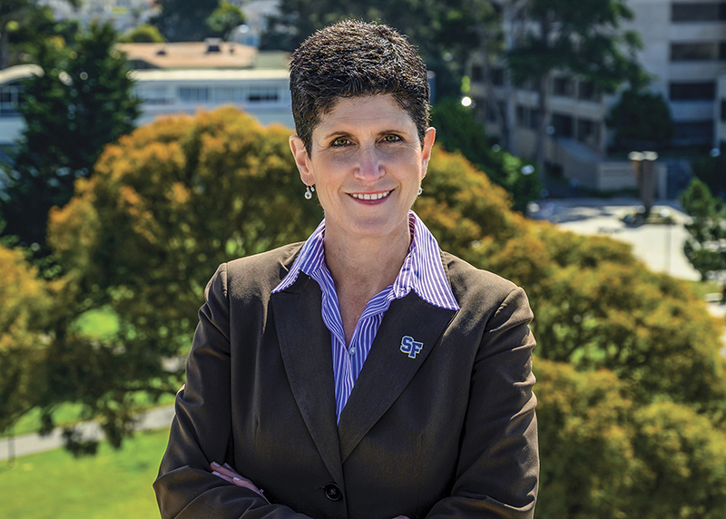 Lynn Mahoney on campus